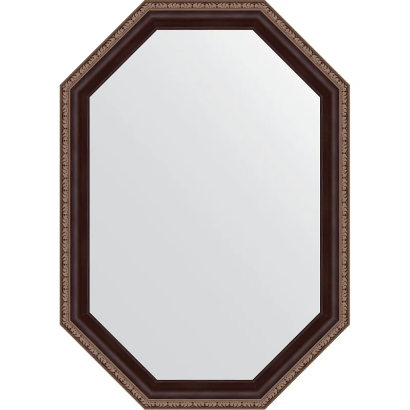 Зеркало EVOFORM в багетной раме - махагон с орнаментом 50 mm (49x69 cm) 7273