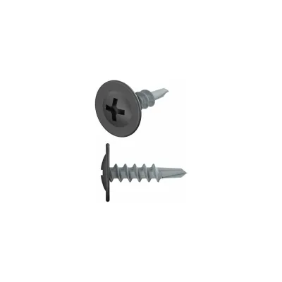 Саморез с прессшайбой STARFIX 4,2x16 мм, цинк, со сверлом, RAL 7024, 150 шт. SMP1-18700-150