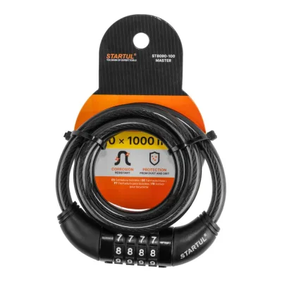 Замок велосипедный кодовый STARTUL MASTER 10x1000мм ST8090-100
