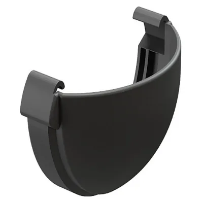 Заглушка желоба Docke Lux пластиковая d140 мм графитовый серый RAL 7024