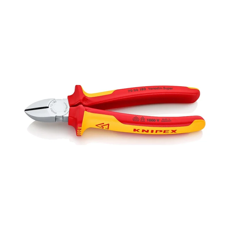 Бокорезы Knipex SB VDE, 180 мм, хром, 2-компонентные диэлектрические ручки KN-7006180SB