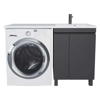 Тумба под стиральную машину Uperwood Magenta 50 см, напольная, черная, с дверцами 5930205167