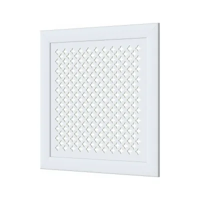 Декоративный экран для радиаторов и батарей Cosca Decor Модерн 600x600 мм, белый, готика, с рамкой СПБ070372
