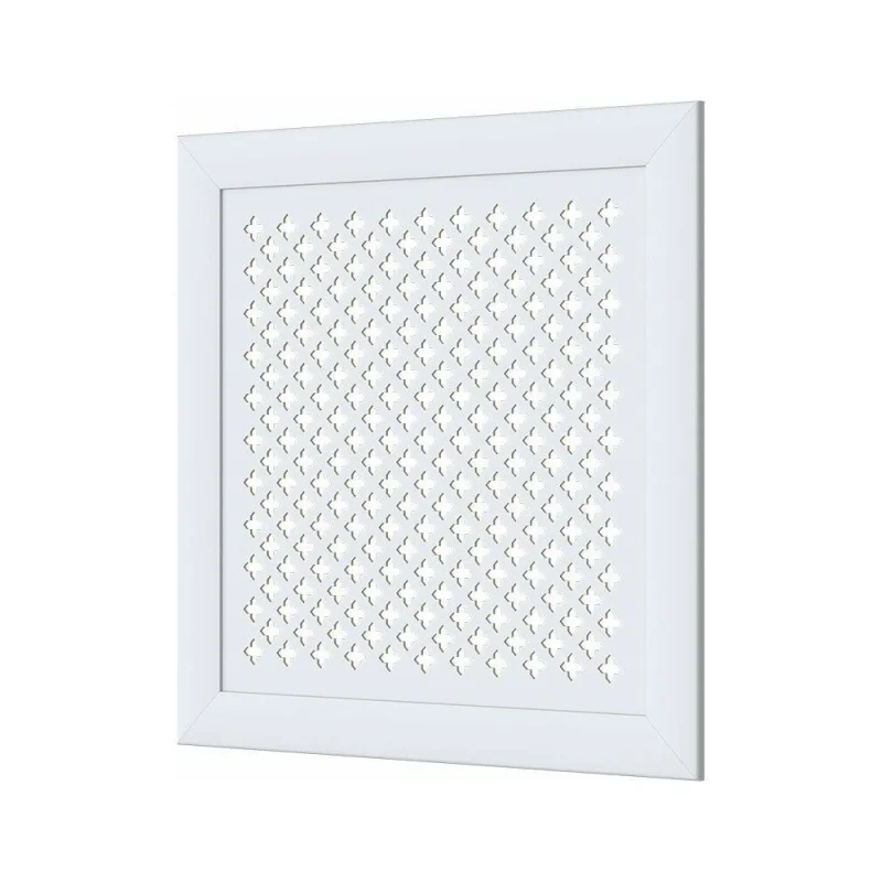 Декоративный экран для радиаторов и батарей Cosca Decor Модерн 600x600 мм, белый, готика, с рамкой СПБ070372
