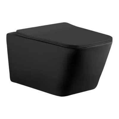 Унитаз с сидением Aquanet TAVR-W BW Rimless Soft Close -SLIMSEAT подвесной, чёрный матовый 00287011