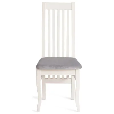 Стул Tetchair DOLCE мягкое сидение бук, 40x46x100 см, ivory white, велюр Tenerife Ultimate grey 20673