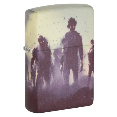 Зажигалка Zippo Zombie Design с покрытием 540 Matte, латунь/сталь, белая, матовая, 38x13x57 мм 49807