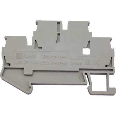 Клеммная колодка EKF самозажимная, двойная, JXB-ST-1.5, 17.5А, серая, 45 шт PROxima plc-jxb-st-1.5-4-2
