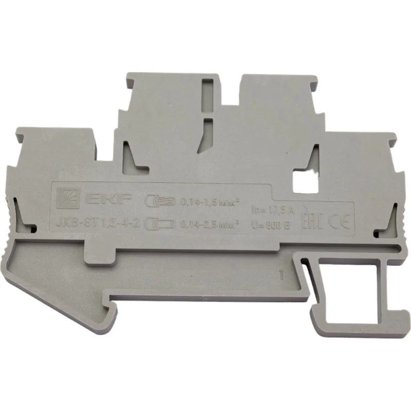 Клеммная колодка EKF самозажимная, двойная, JXB-ST-1.5, 17.5А, серая, 45 шт PROxima plc-jxb-st-1.5-4-2