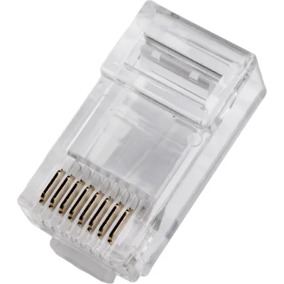 Коннектор RJ-45 TWT 8P8C UTP категория 5e, универсальный, со вставкой, 100 шт. в упаковке PL45-8P8C-V