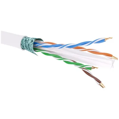Интернет-кабель (витая пара) F/UTP CAT6 4х2х0,58 мм экранированный DKC белый (305 м)