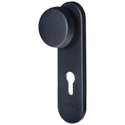Кноб/нажимная ручка для противопожарных дверей DOORLOCK V S38KP-KNOB/F PZ72 серия Variant, на короткой накладке, черная, А=52-75мм 79054