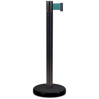 Стойка ограждения RUSBARRIER с лентой 3 м BSLN-Х86333 BLACK green