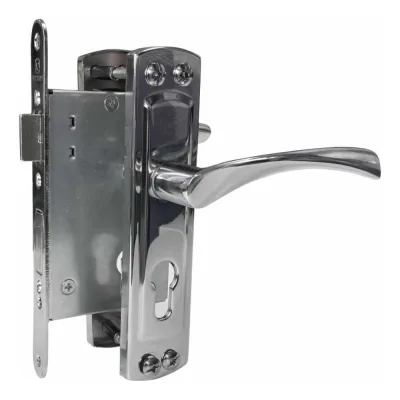 Врезной замок в комплекте с ручкой VETTORE 5523-4 CP хром 20535