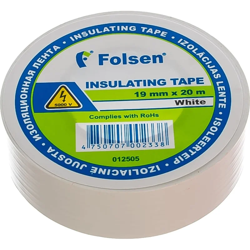 Изоляционная лента Folsen 19ммx20м белая 012505