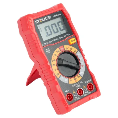 Мультиметр цифровой STEKKER MTM HT108 2000отсчетов, 2 батареи тип ААА 1,5В, 49993