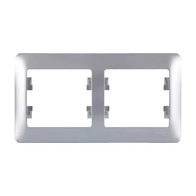 Рамка Systeme Electric Glossa двухместная алюминий (GSL000302)