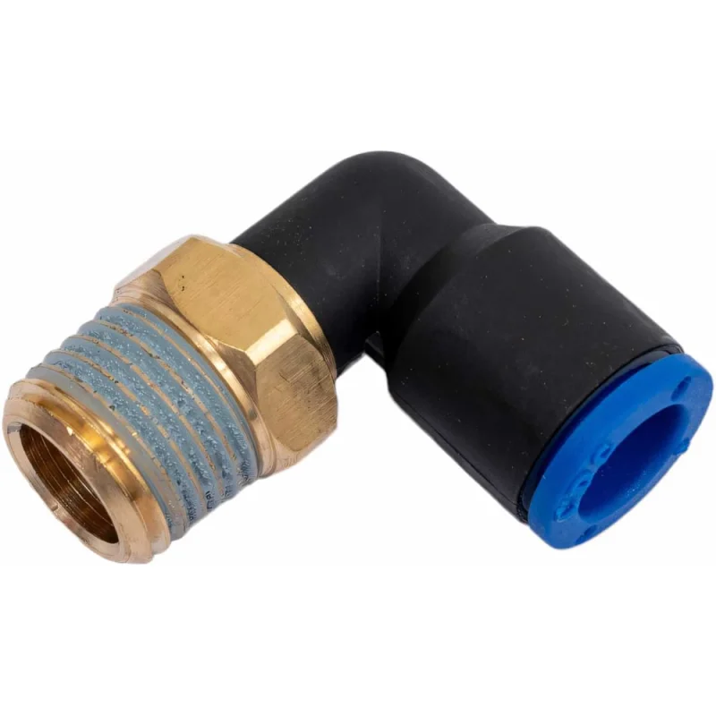 Фитинг L-образный 8 мм с наружной металлической резьбой R1/4" CDC Pneumatics PL 0802