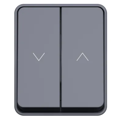 Выключатель жалюзи Systeme Electric AtlasDesign Profi54 двухклавишный накладной антрацит (ATN544019)