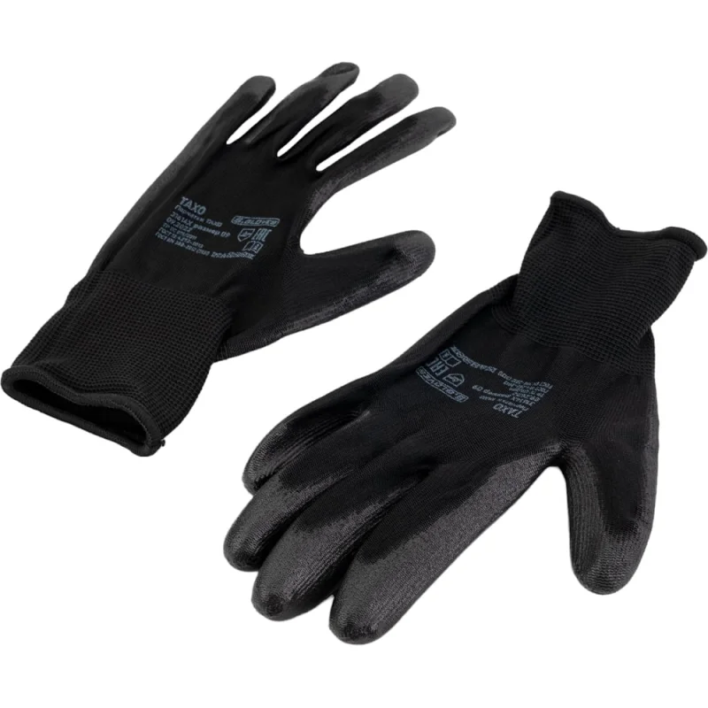 Нейлоновые перчатки с полиуретановым покрытием S.GLOVES TAXO черные, 09 размер 31614-09