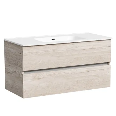 Подвесная тумба Sancos Urban 990x450x550, c двумя ящиками оснащенными доводчиками, дуб галифакс натуральный, арт. UR100EG