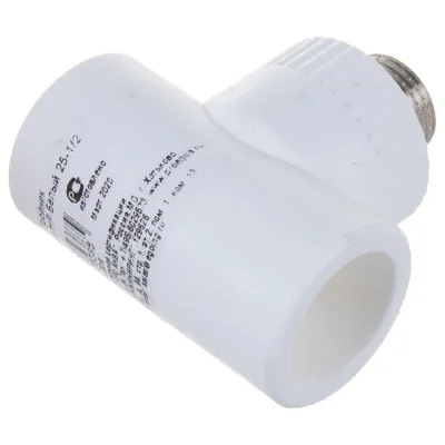Комбинированный тройник PRO AQUA PP-R НР белый 25 мм 1/2" PA25012Pb