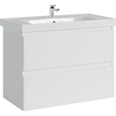 Подвесная тумба Sanstar Riana 90 с раковиной Грейс 90 для ванной комнаты 364.1-1.5.1.КГРЕ