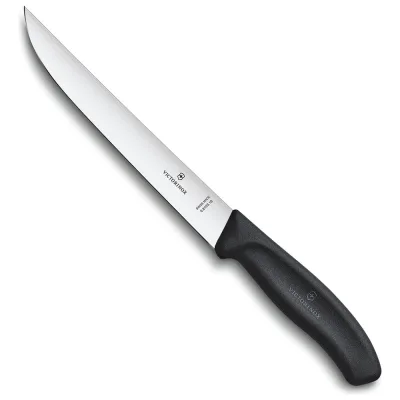 Разделочный нож Victorinox узкое прямое лезвие 18 см, черный, в блистере 6.8103.18B