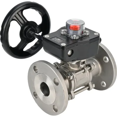 Кран шаровой DN.ru КШПП 316.200-ISO Ду40 Ру40 с редуктором HGB-1 D160-12970