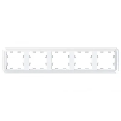 Рамка Systeme Electric AtlasDesign Antique пятиместная белая (ATN100105)