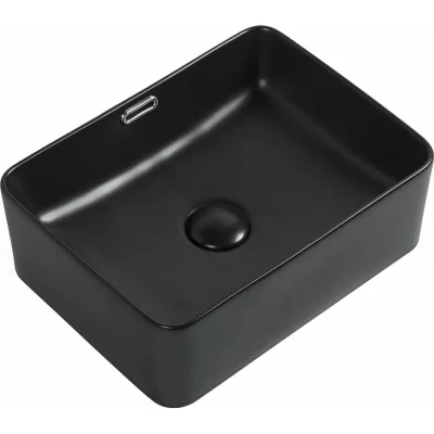 Керамическая накладная раковина Aquanet PERFECT-1-MB 405х315х140, черный матовый 00273678
