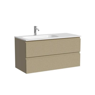 Тумба подвесная левая Sancos Folk 995x445x500 мм, 2 ящика с доводчиками, капучино FL100LCP