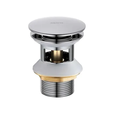 Сливной набор для раковины AQUATEK Push-open с переливом, крышка круглая AQ6002CR 00000135502