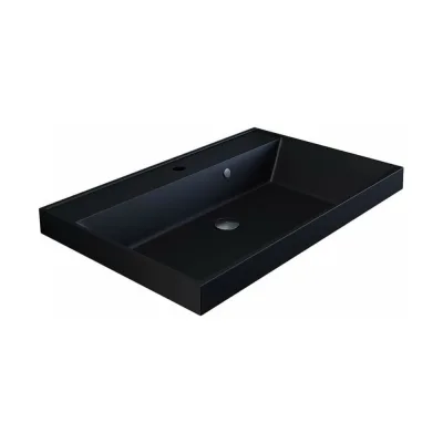 Кварцевая раковина для ванной комнаты Uperwood Classic Quartz 90 см, черная матовая, уголь 291030011
