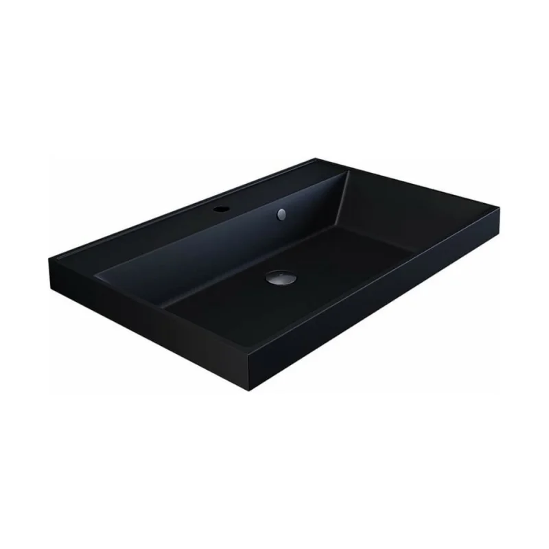 Кварцевая раковина для ванной комнаты Uperwood Classic Quartz 90 см, черная матовая, уголь 291030011
