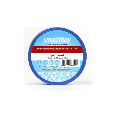 Изолента Smartbuy 0.18х19 мм, 20 метров, синяя SBE-IT-19-20-db