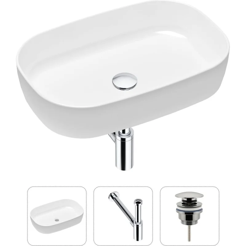 Накладная раковина для ванной Lavinia Boho Bathroom Sink Slim в комплекте 3 в 1 21520060