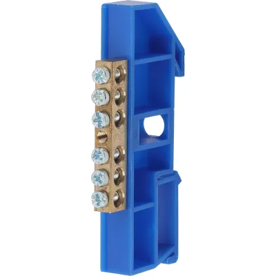 Шина N ноль на DIN-изоляторе ЭРА NO-222-44 ШНИ-6х9-6-Д-синий Б0033425