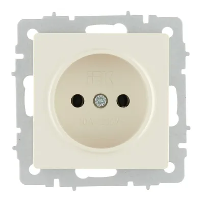 Розетка IEK Brite встраиваемая бежевая без заземления (BR-R10-10-K10)