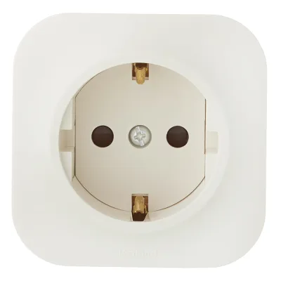 Розетка Legrand Quteo накладная слоновая кость с заземлением (782250)