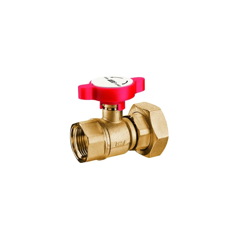 Шаровой кран FAR 1"х1 1/2", латунный, с накидной гайкой, синяя ручка FS 3059 1B