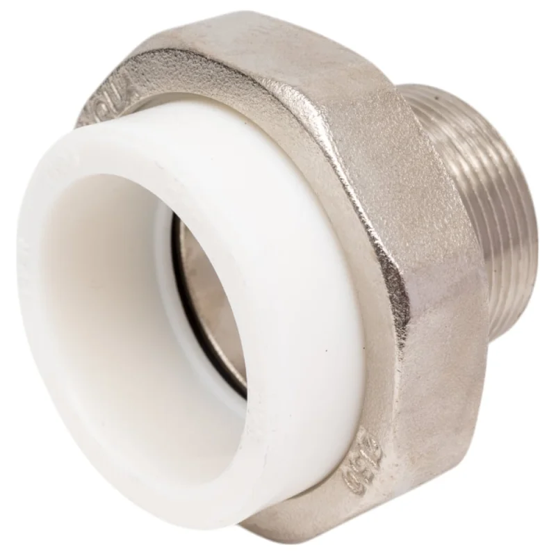 Комбинированная разъемная муфта (американка) PRO AQUA PP-R НР белая d-50 мм 1 1/2" PA21022b