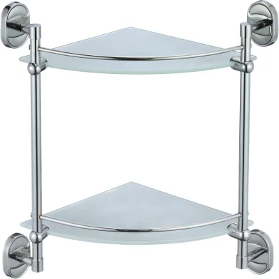 Полка Savol угловая, двойная, стеклянная, хром S-007073-2 23345