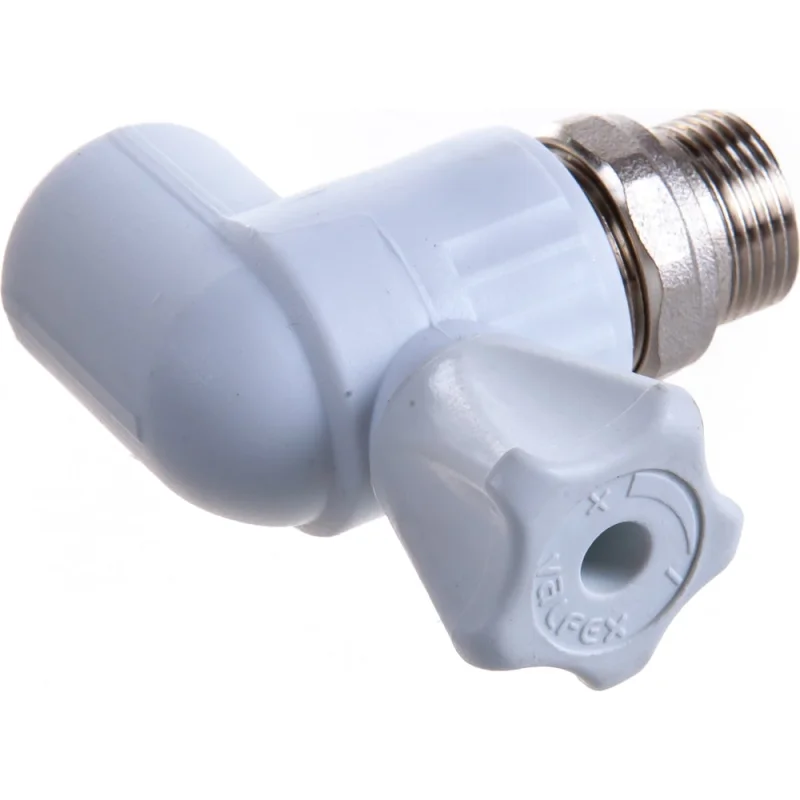 Шаровый кран VALFEX PP-R белый, 25х3/4 дюйма НР, угловой для радиатора 10148025 007-7678