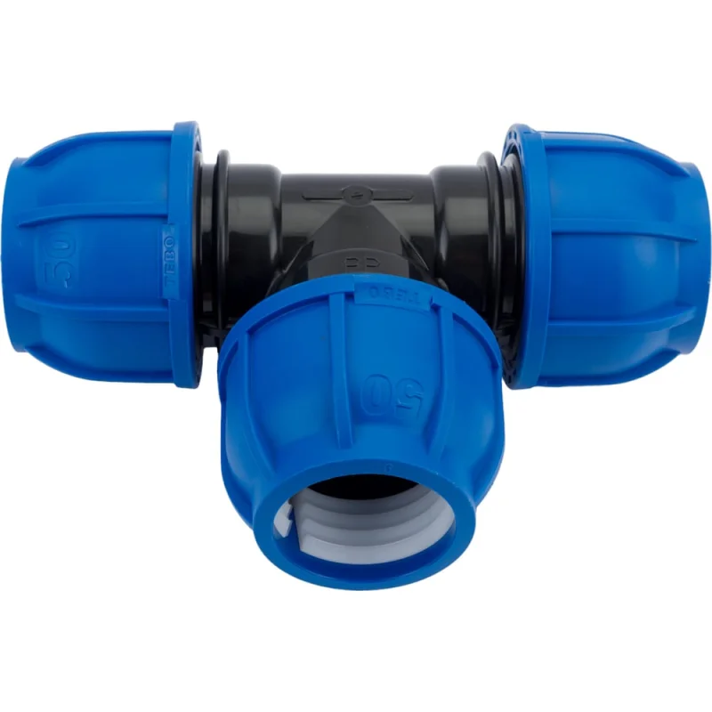 Компрессионный тройник TEBO ПНД 50x50x50 T-ПНД.Тр.0.50-50-50.CN