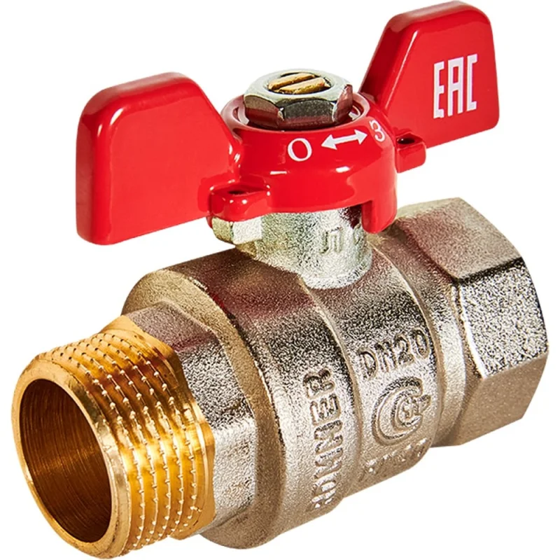Кран шаровой ROMMER ВР/НР, ручка бабочка 3/4 RBV-0004-2210220 RG00938RJNA7OU