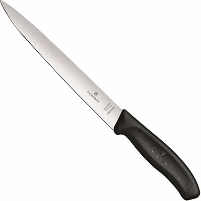 Филейный нож Victorinox лезвие 20 см, гибкое, черный, в картонном блистере, 6.8713.20B