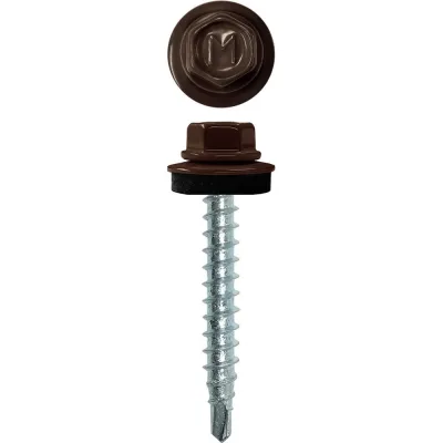 Кровельный саморез Daxmer 4,8x35 RAL 8019 сверло №1, 250шт 00000303944