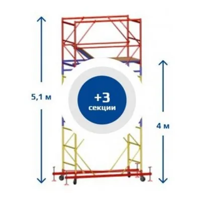 Вышка-тура Sebmet ВСР-3 (1,2x1,6) Нобщ.= 5,1м TD01131216510