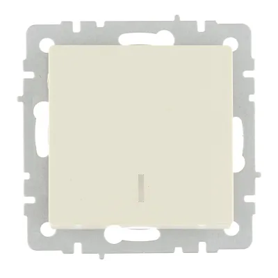 Выключатель IEK Brite одноклавишный встраиваемый бежевый с подсветкой (BR-V10-1-10-K10)